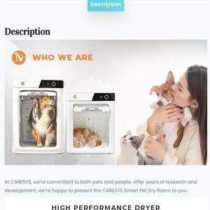 Caresys Smart Pet Dryer in White